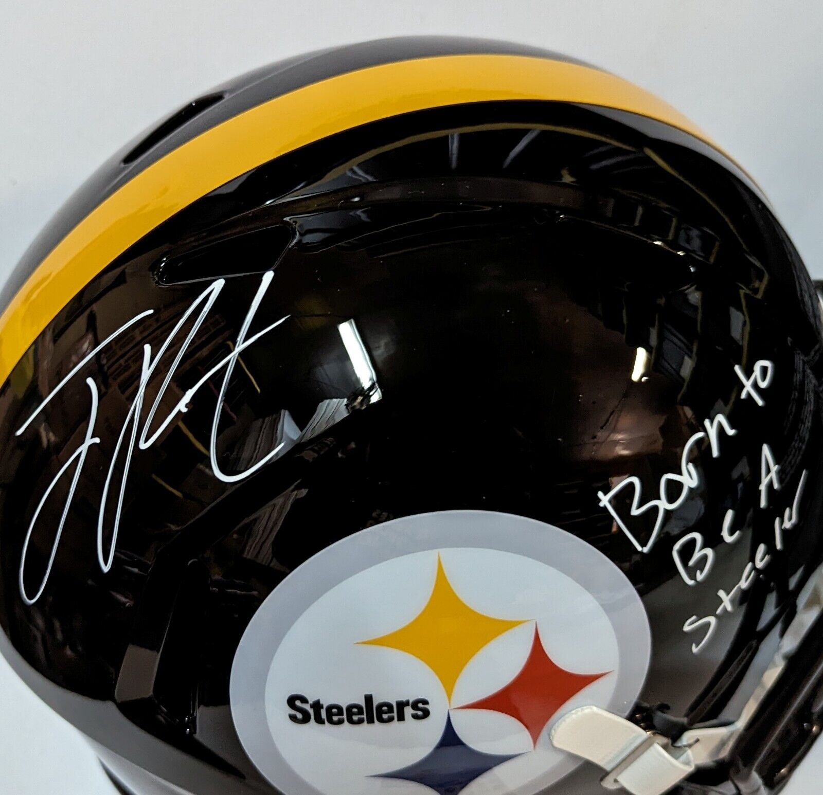 MVP Authentics Pittsburgh Steelers Joey Porter Jr Signed Full Size Speed Rep Helmet Jsa Coa 292.50 sports jersey framing , jersey framing