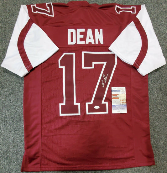 MVP Authentics Horn Lake Eagles Nakobe Dean Autographed Signed Jersey Jsa Coa 130.50 sports jersey framing , jersey framing