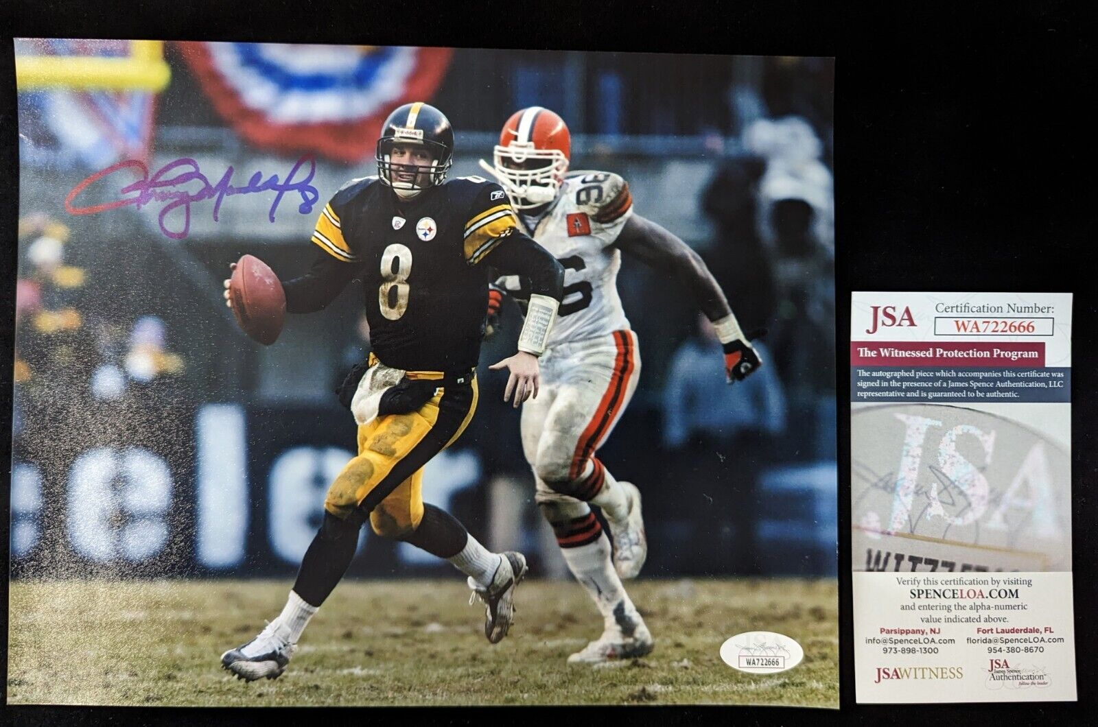 MVP Authentics Pittsburgh Steelers Tommy Maddox Autographed 8X10 Photo Jsa Coa 40.50 sports jersey framing , jersey framing
