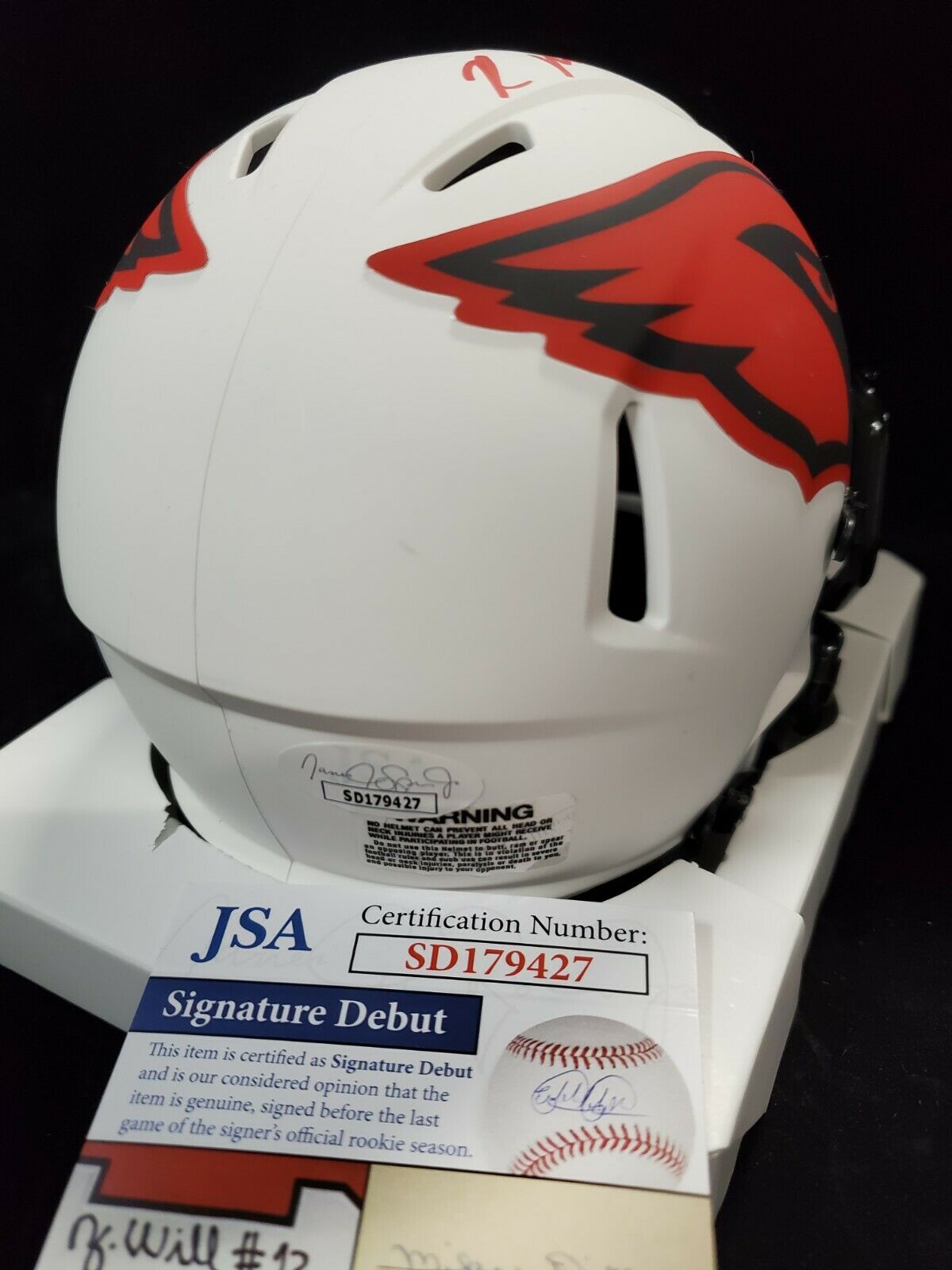 MVP Authentics Arizona Cardinals Rondale Moore Autographed Lunar Mini Helmet Jsa Coa 135 sports jersey framing , jersey framing