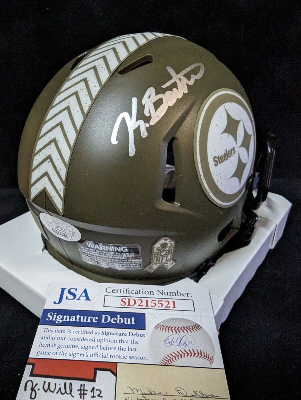 MVP Authentics Pittsburgh Steelers Keeanu Benton Autographed Salute Mini Helmet Jsa Coa 90 sports jersey framing , jersey framing