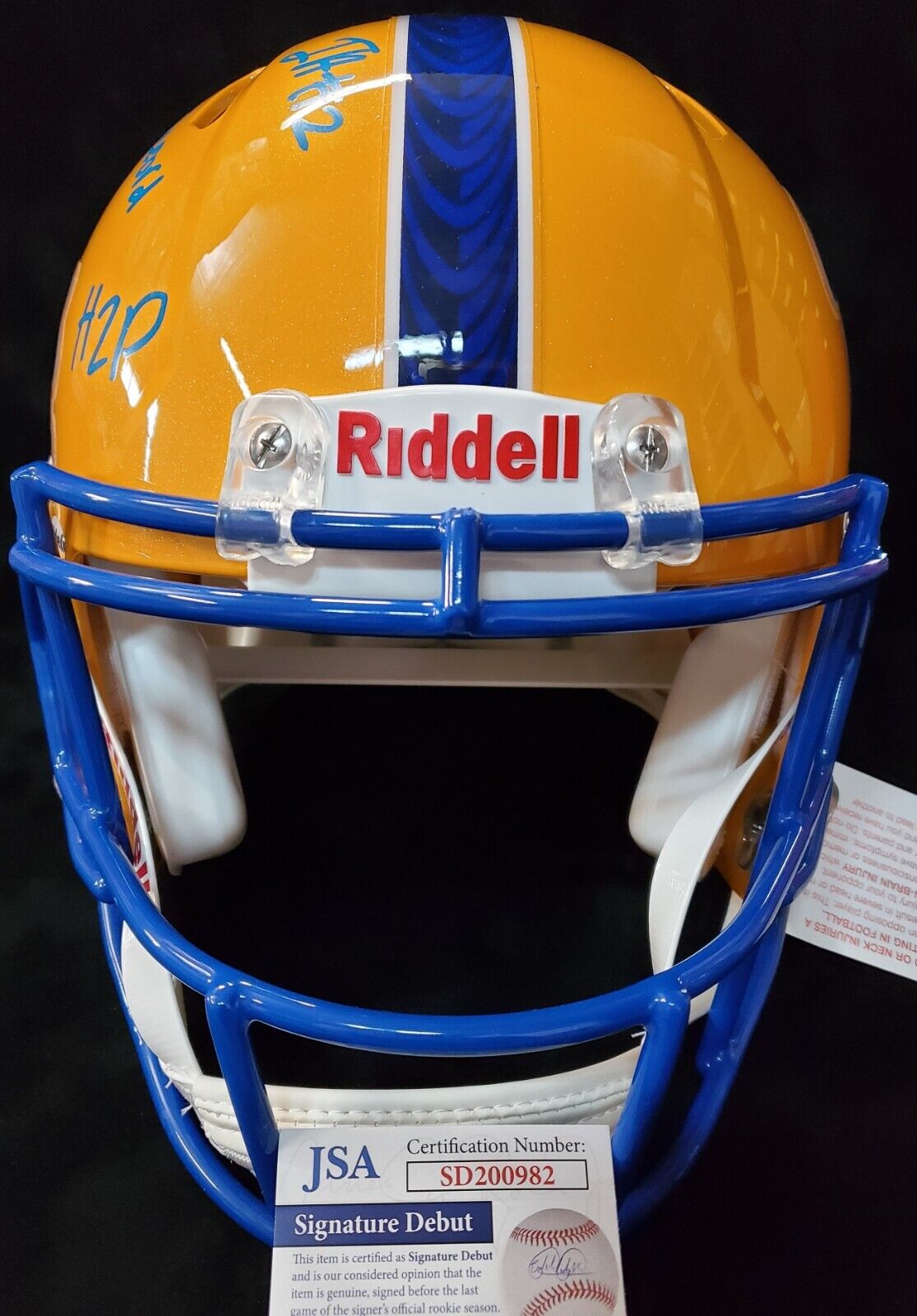 MVP Authentics Pitt Panthers Izzy Abanikanda Signed 3X Inscribed Full Size Authentic Helmet Jsa 405 sports jersey framing , jersey framing