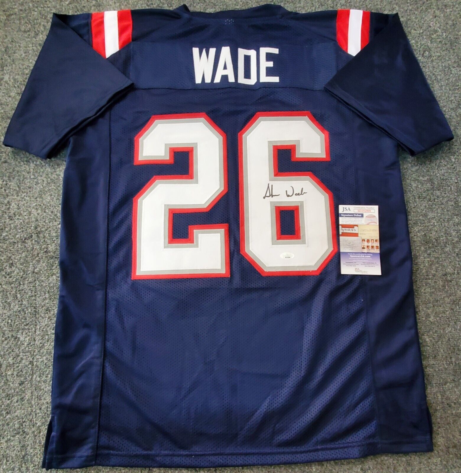 MVP Authentics New England Patriots Shaun Wade Autographed Signed Jersey Jsa  Coa 125.10 sports jersey framing , jersey framing