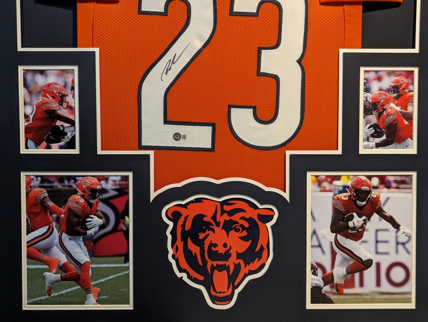 MVP Authentics Framed Chicago Bears Roschon Johnson Autographed Signed Jersey Beckett Holo 495 sports jersey framing , jersey framing