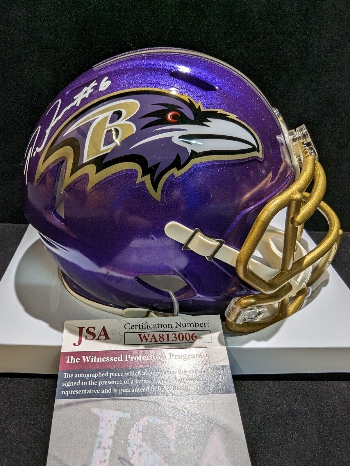 MVP Authentics Baltimore Ravens Patrick Queen Autographed Signed Flash Mini Helmet Jsa Coa 135 sports jersey framing , jersey framing