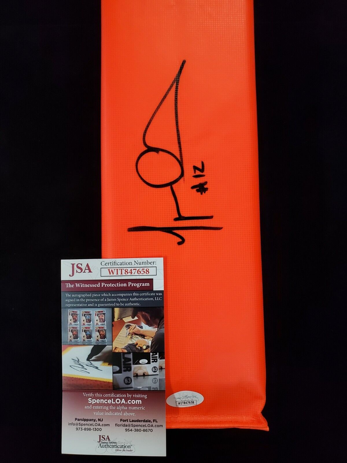 MVP Authentics Marques Colston Autographed Signed End Zone Pylon Jsa Coa 126 sports jersey framing , jersey framing