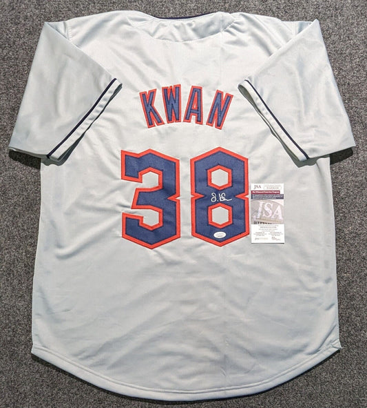 MVP Authentics Steven Kwan Autographed Signed Cleveland Guardians Style Custom Jersey Jsa Coa 225 sports jersey framing , jersey framing