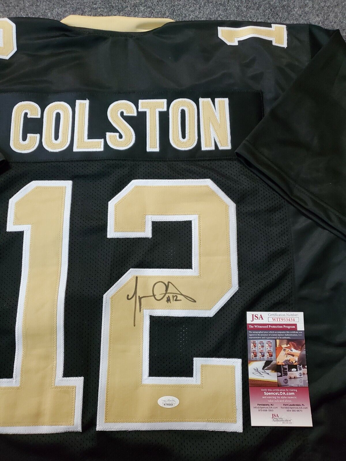 MVP Authentics New Orleans Saints Marques Colston Autographed Signed Jersey Jsa Coa 117 sports jersey framing , jersey framing