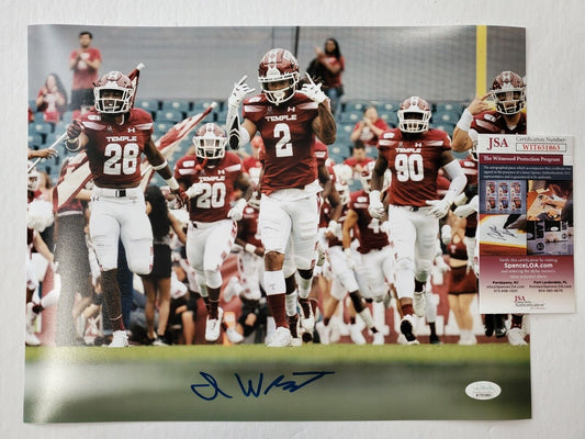 MVP Authentics Temple Owls Isaiah Wright Autographed Signed 11X14 Photo Jsa Coa 89.10 sports jersey framing , jersey framing
