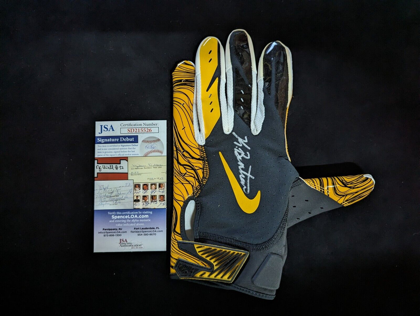 MVP Authentics Pittsburgh Steelers Keeanu Benton Signed Glove Jsa Coa 81 sports jersey framing , jersey framing