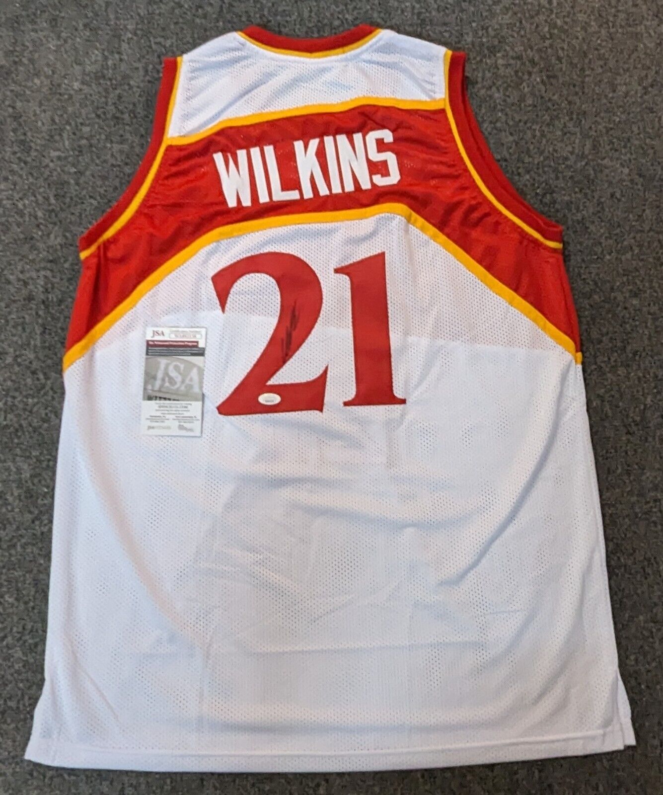 MVP Authentics Atlanta Hawks Dominique Wilkins Autographed Signed Jersey Jsa Coa 112.50 sports jersey framing , jersey framing