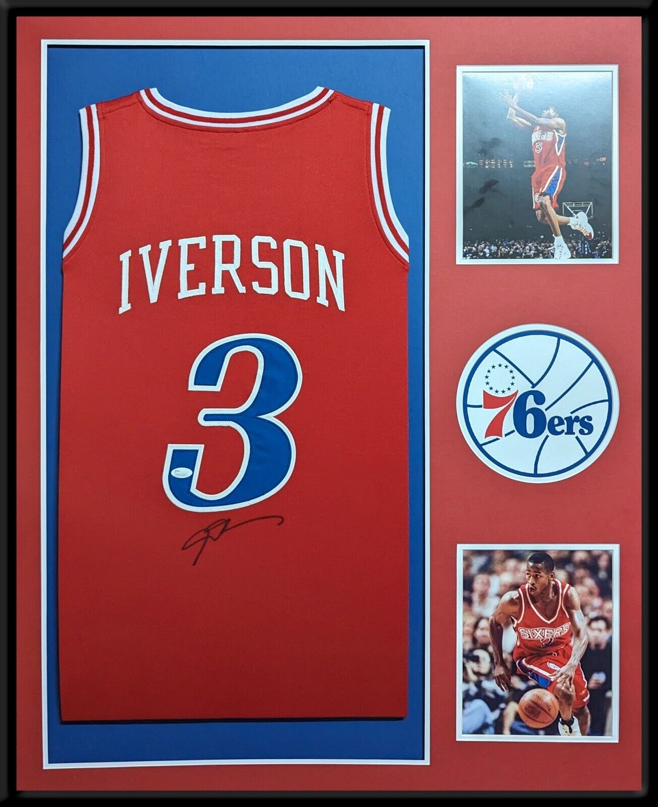 MVP Authentics Framed Philadelphia 76Ers Allen Iverson Autographed Signed Jersey Jsa Coa 540 sports jersey framing , jersey framing