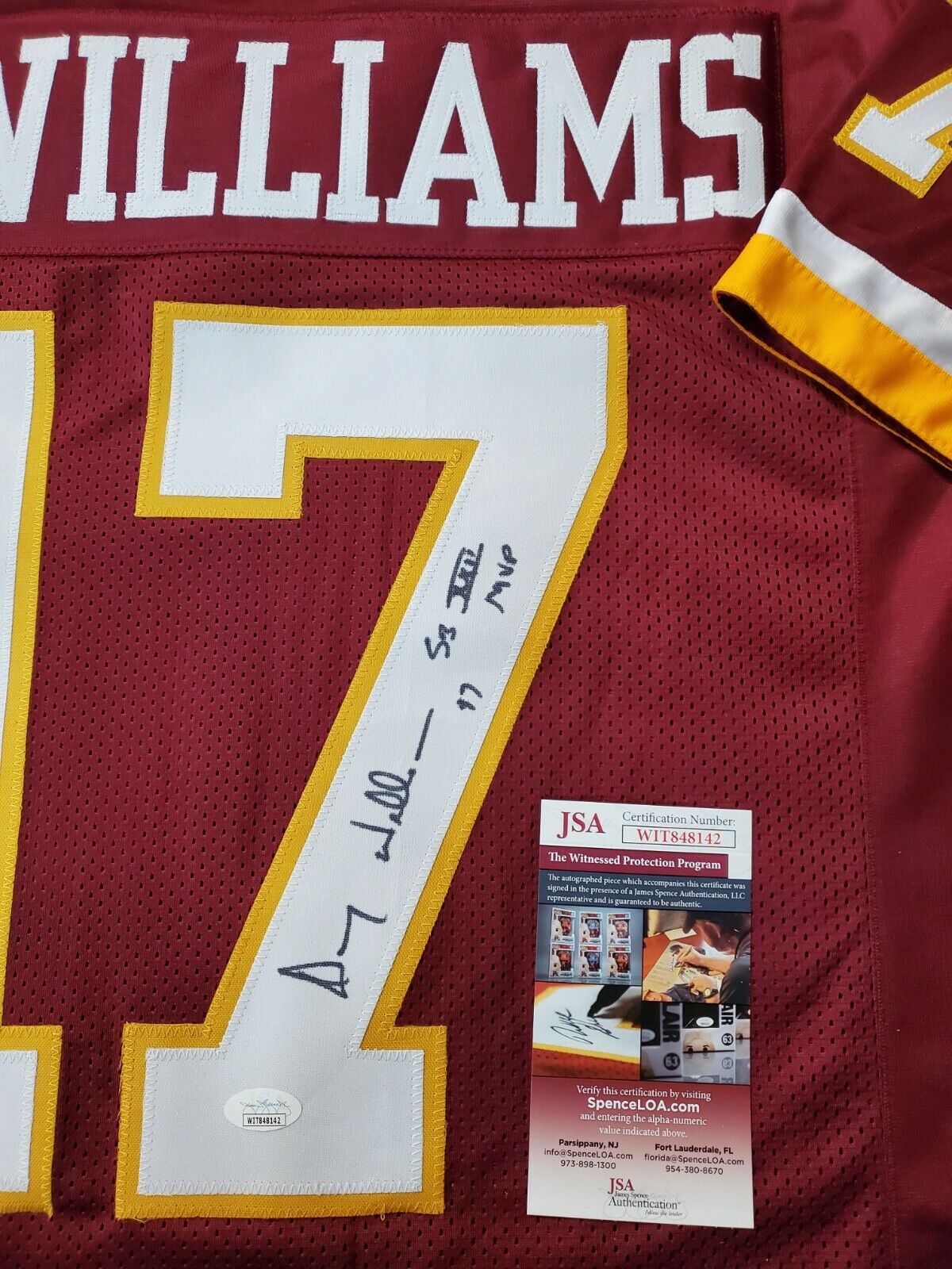 MVP Authentics Washington Football Doug Williams Autographed Signed Inscribed Jersey Jsa Coa 202.50 sports jersey framing , jersey framing