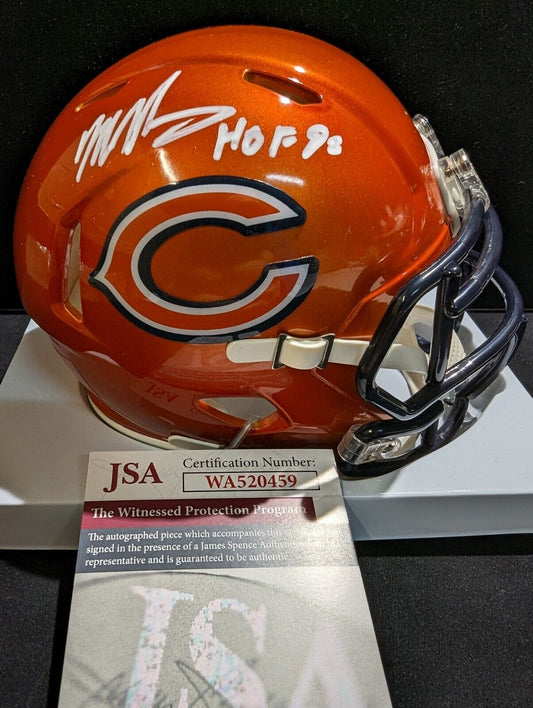 MVP Authentics Mike Singletary Signed Inscribed Chicago Bears Flash Mini Helmet Jsa Coa 126 sports jersey framing , jersey framing