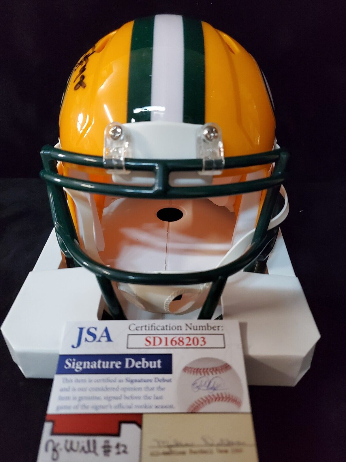 MVP Authentics Green Bay Packers Devonte Wyatt Autographed Signed Speed Mini Helmet Jsa Coa 117 sports jersey framing , jersey framing