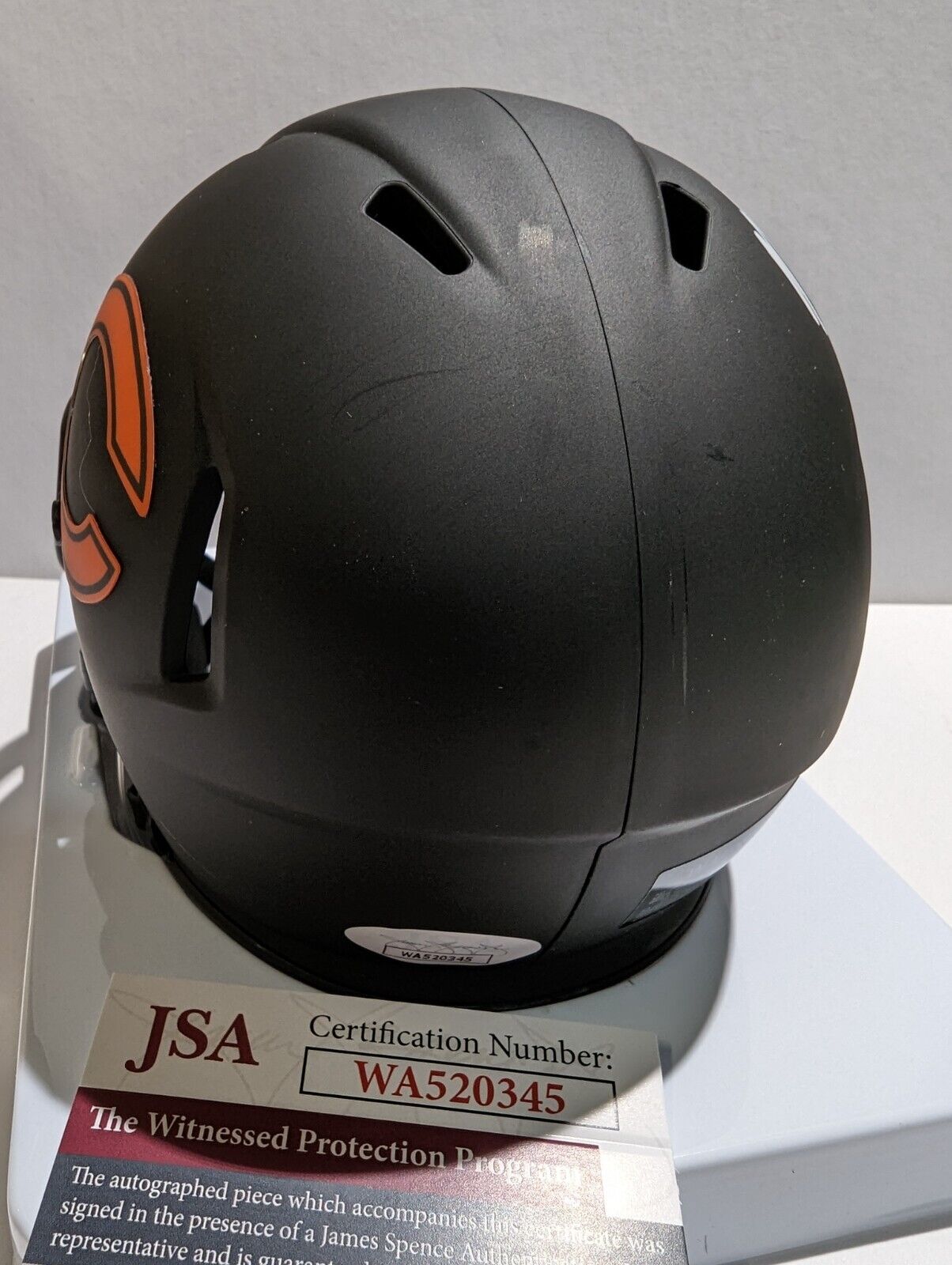 MVP Authentics Mike Singletary Signed Chicago Bears Eclipse Mini Helmet Jsa Coa 108 sports jersey framing , jersey framing
