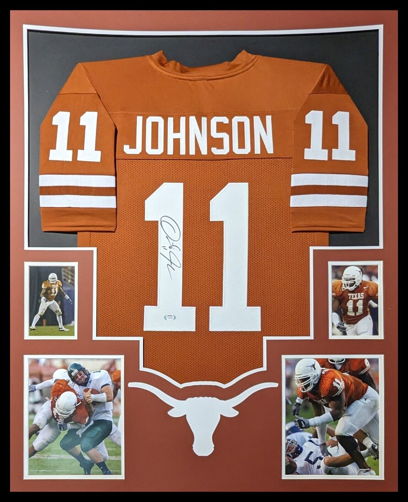 MVP Authentics Framed Texas Longhorns Derrick Johnson Autographed Signed Jersey Psa Dna Coa 405 sports jersey framing , jersey framing