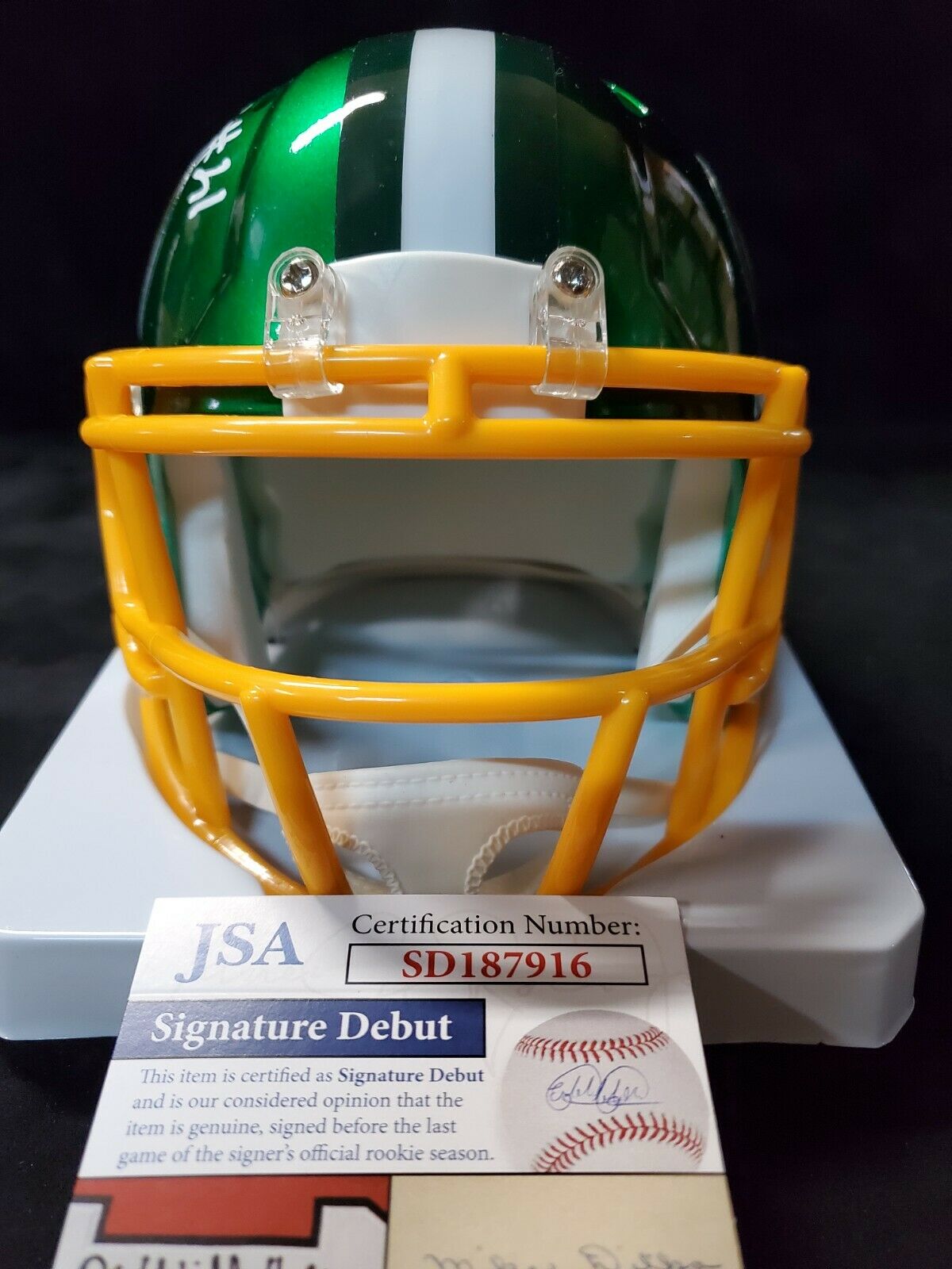 MVP Authentics Green Bay Packers Eric Stokes Autographed Signed Flash Mini Helmet Jsa Coa 121.50 sports jersey framing , jersey framing