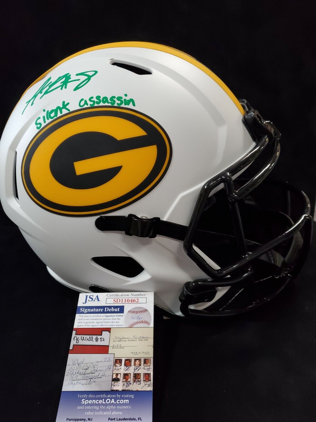 MVP Authentics Green Bay Packers Amari Rodgers Signed Insc Full Size Lunar Rep Helmet Jsa Coa 247.50 sports jersey framing , jersey framing