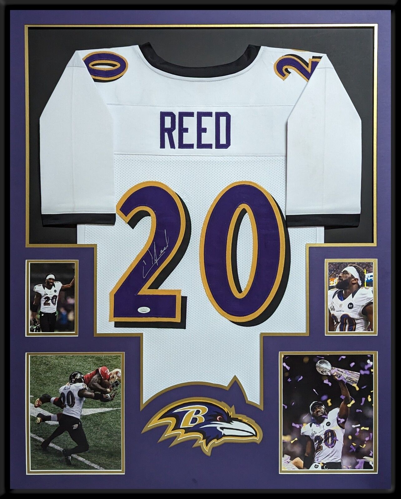 MVP Authentics Framed Baltimore Ravens Ed Reed Autographed Signed Jersey Jsa Coa 630 sports jersey framing , jersey framing