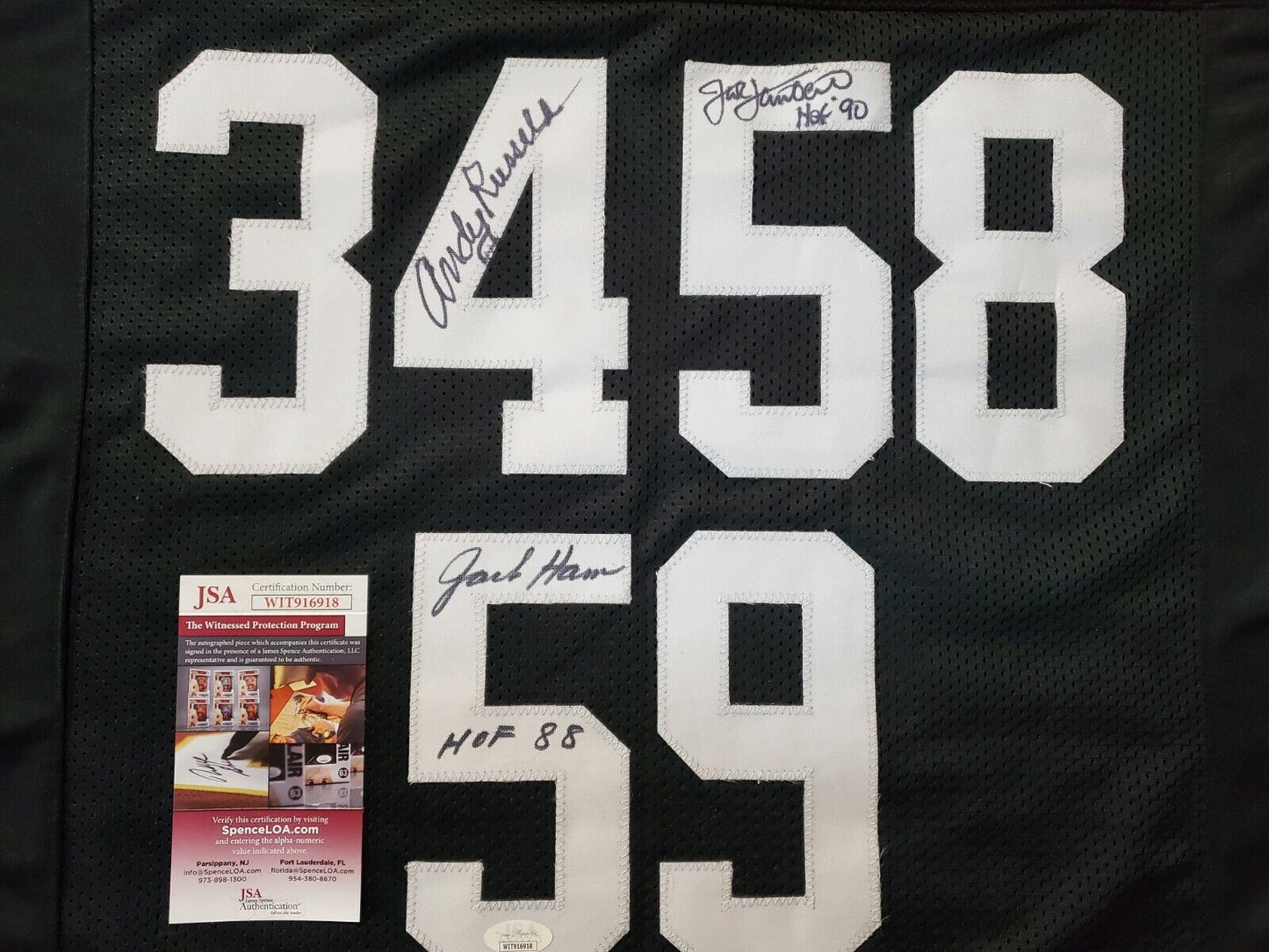 MVP Authentics Pittsburgh Steelers Jack Lambert, Jack Ham, Andy Russel Custom Stat Jersey Jsa 382.50 sports jersey framing , jersey framing