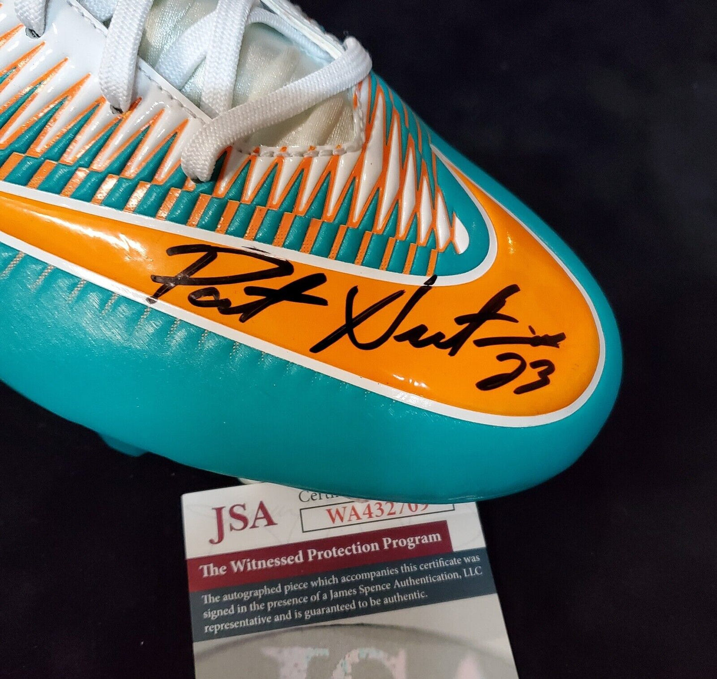 MVP Authentics Miami Dolphins Patrick Surtain Sr Autographed Signed Cleat Jsa Coa 117 sports jersey framing , jersey framing