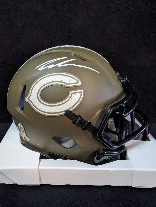 MVP Authentics Chicago Bears Roschon Johnson Autographed Salute Mini Helmet Beckett Holo 117 sports jersey framing , jersey framing