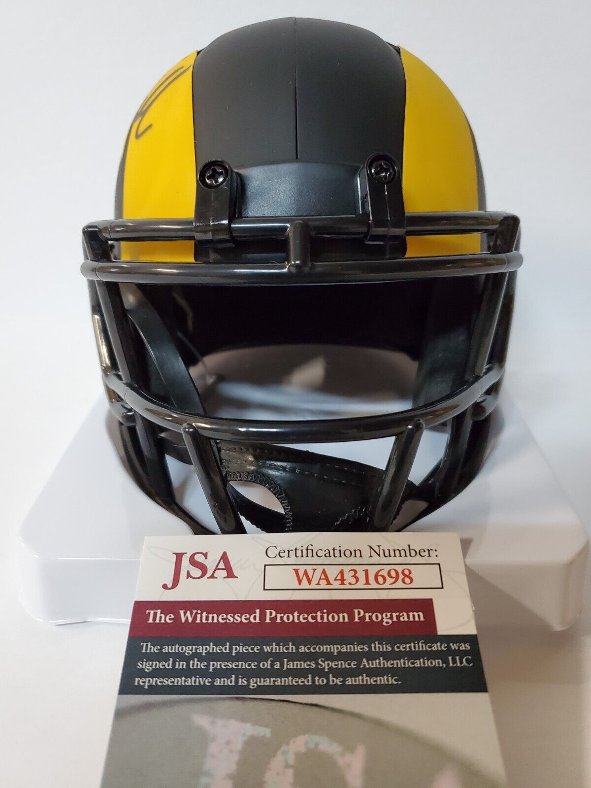 MVP Authentics Los Angeles Rams Eric Weddle Signed Eclipse Mini Helmet Jsa Coa 126 sports jersey framing , jersey framing