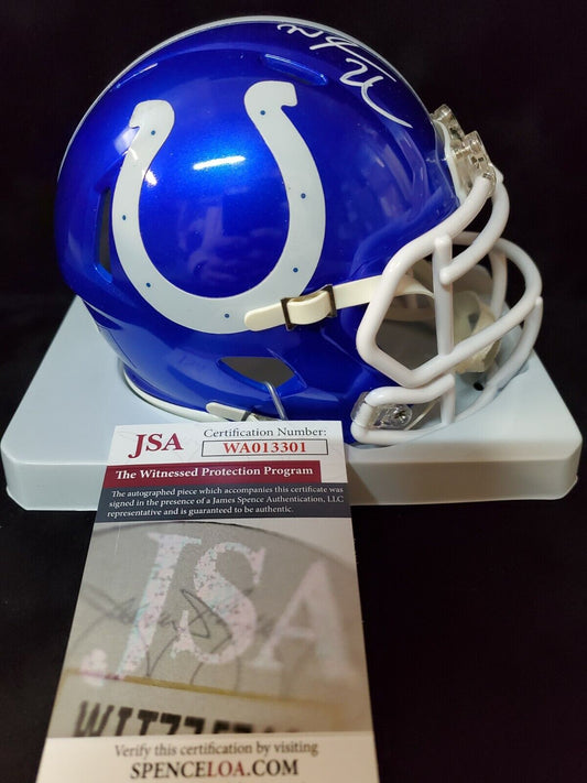 MVP Authentics Nyheim Hines Autographed Signed Indianapolis Colts Flash Mini Helmet Jsa Coa 126 sports jersey framing , jersey framing