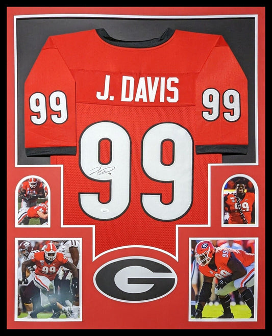 MVP Authentics Framed Georgia Bulldogs Jordan Davis Autographed Signed Jersey Jsa Coa 450 sports jersey framing , jersey framing