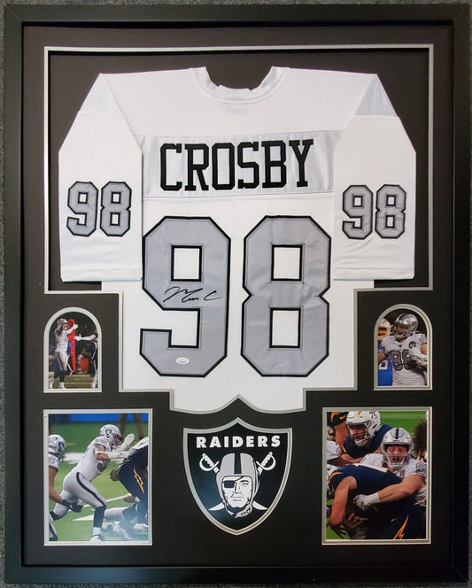 MVP Authentics Framed Las Vegas Raiders Maxx Crosby Autographed Signed Jersey Jsa Coa 540 sports jersey framing , jersey framing