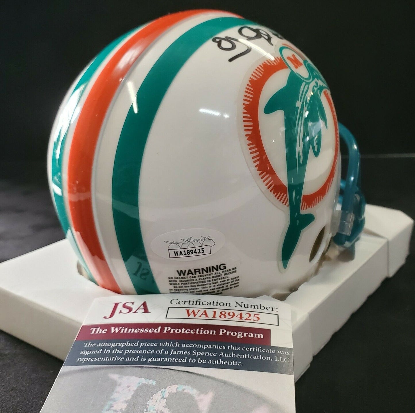 MVP Authentics Oj Mcduffie Autographed Signed Miami Dolphins Vsr Mini Helmet Jsa Coa 80.10 sports jersey framing , jersey framing