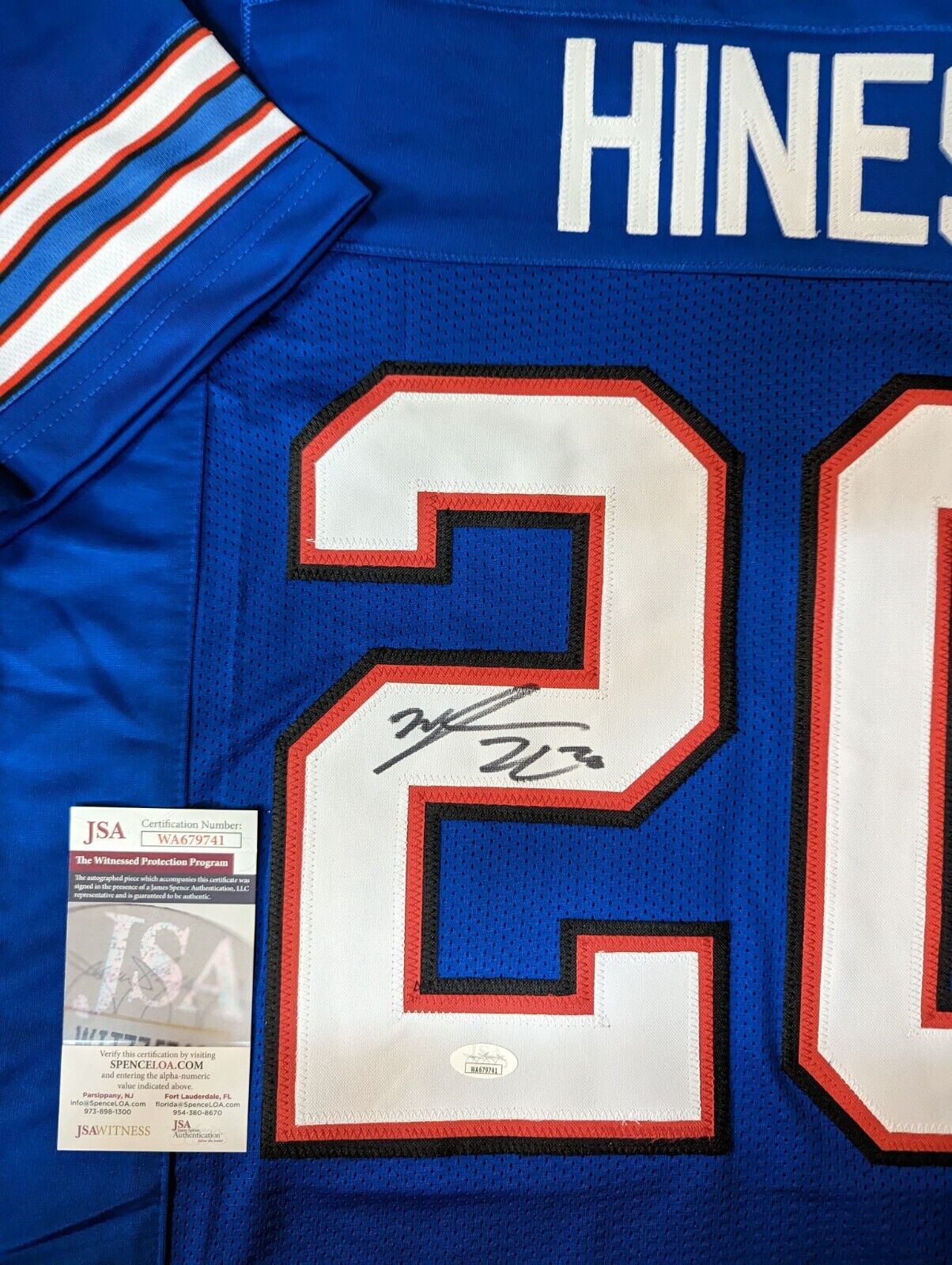 MVP Authentics Buffalo Bills Nyheim Hines Autographed Signed Jersey Jsa Coa 112.50 sports jersey framing , jersey framing