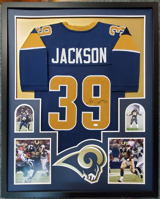 MVP Authentics Framed St. Louis Rams Steven Jackson Autographed Signed Jersey Jsa Coa 360 sports jersey framing , jersey framing