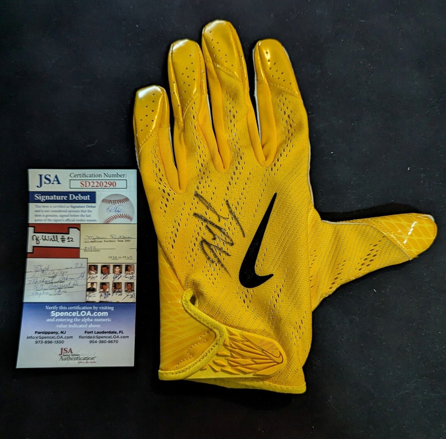 MVP Authentics Pittsburgh Steelers Joey Porter Jr Signed Glove Jsa Coa 112.50 sports jersey framing , jersey framing