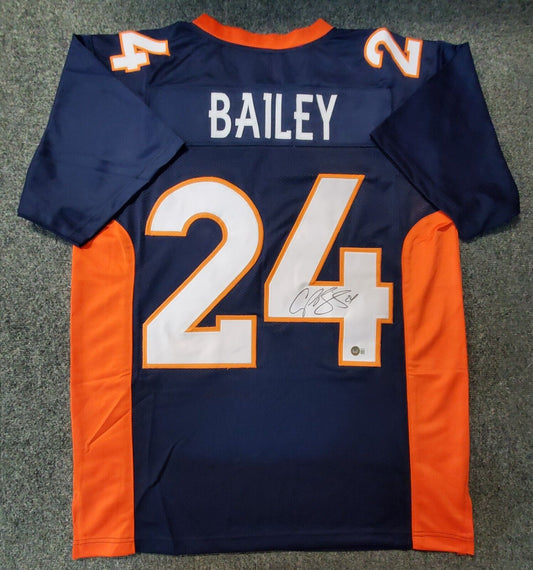 MVP Authentics Denver Broncos Champ Bailey Autographed Signed Jersey Beckett Holo 171 sports jersey framing , jersey framing