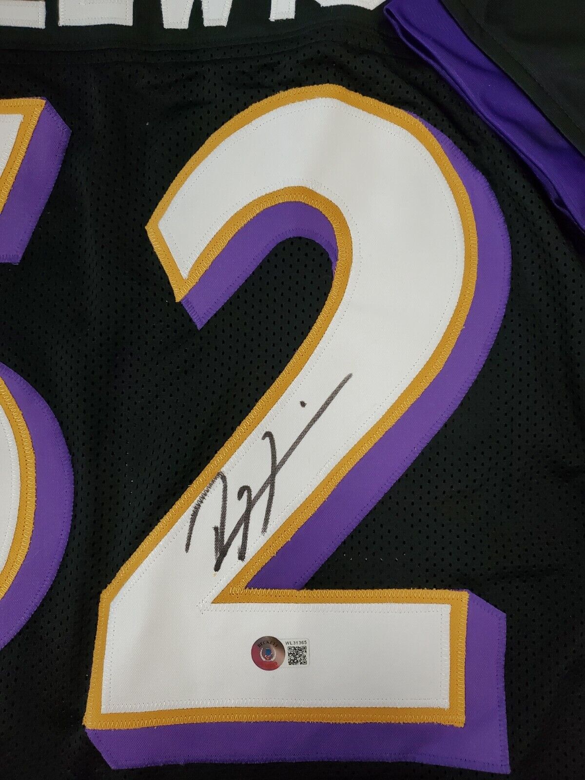 MVP Authentics Baltimore Ravens Ray Lewis Autographed Signed Jersey Beckett Holo 180 sports jersey framing , jersey framing