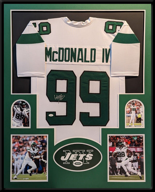 MVP Authentics Framed New York Jets Will Mcdonald Iv Autographed Signed Jersey Jsa Coa 472.50 sports jersey framing , jersey framing