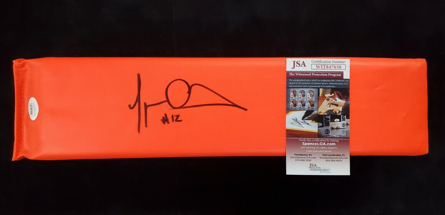 MVP Authentics Marques Colston Autographed Signed End Zone Pylon Jsa Coa 126 sports jersey framing , jersey framing