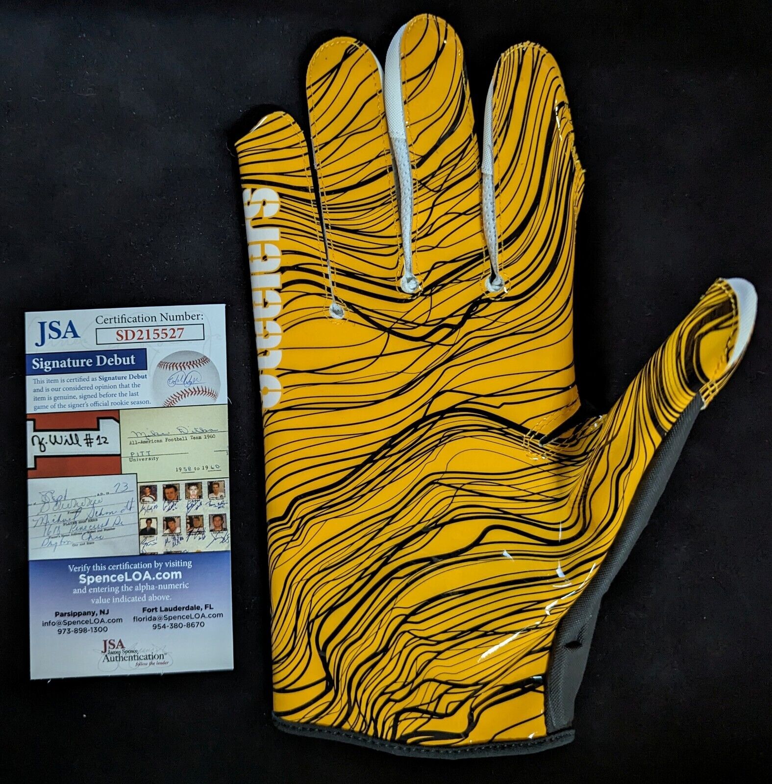 MVP Authentics Pittsburgh Steelers Keeanu Benton Signed Glove Jsa Coa 81 sports jersey framing , jersey framing