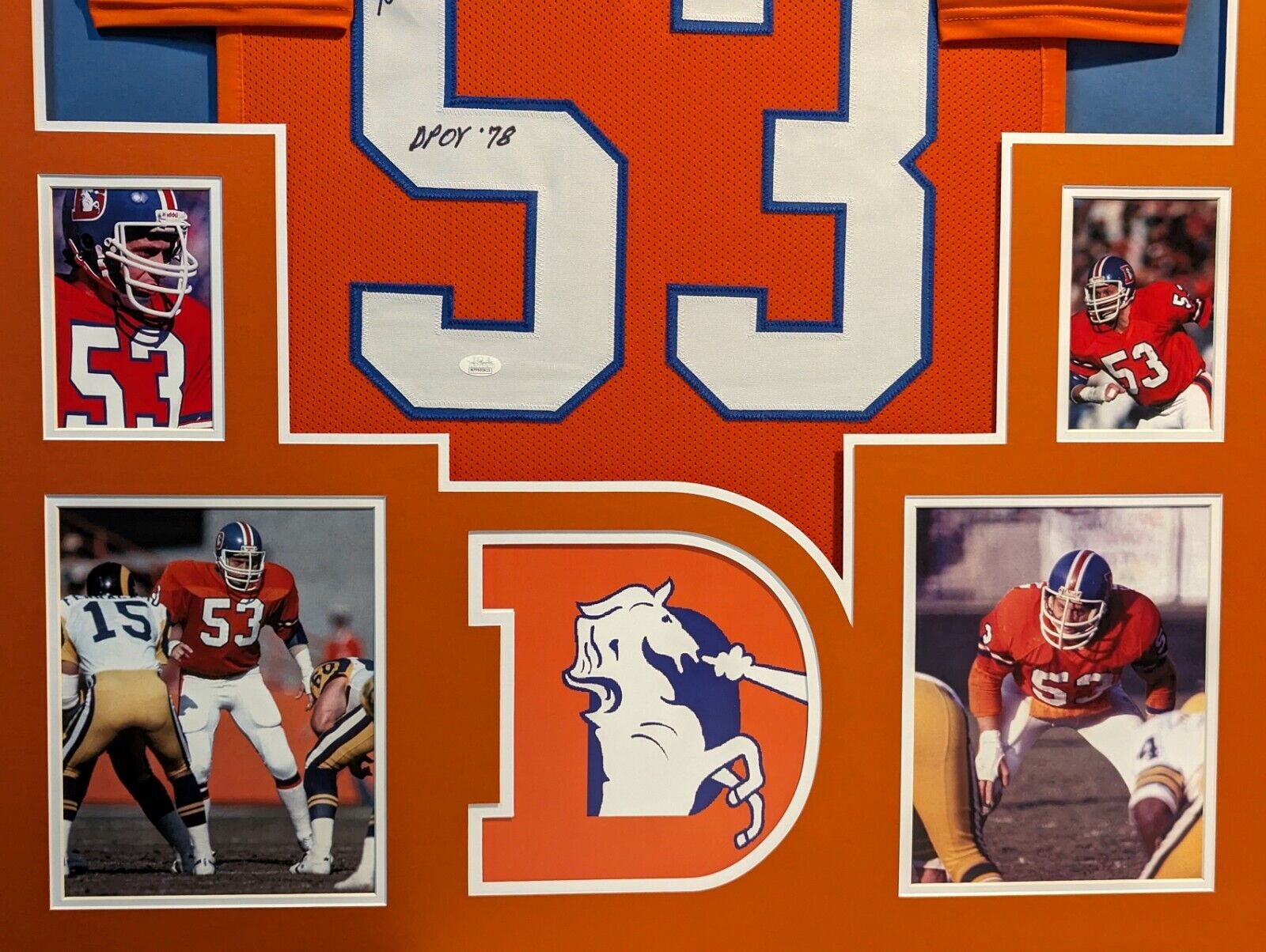 MVP Authentics Framed Denver Broncos Randy Gradishar Autographed Signed Jersey Jsa Coa 450 sports jersey framing , jersey framing