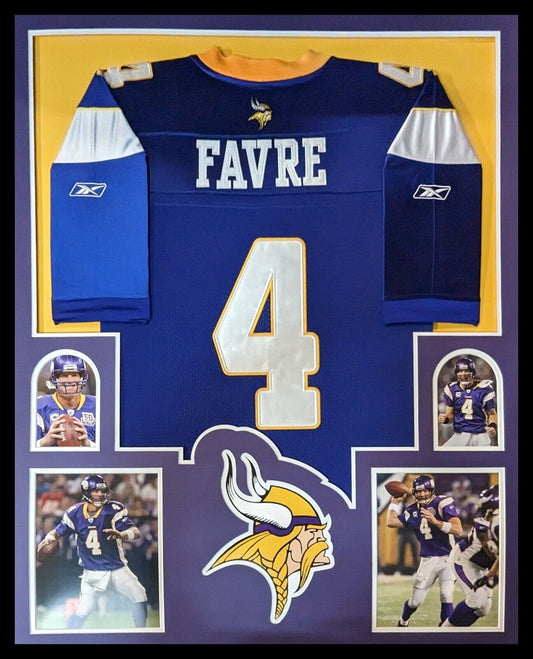 MVP Authentics Custom Framed Minnesota Vikings Brett Favre Jersey Display 270 sports jersey framing , jersey framing