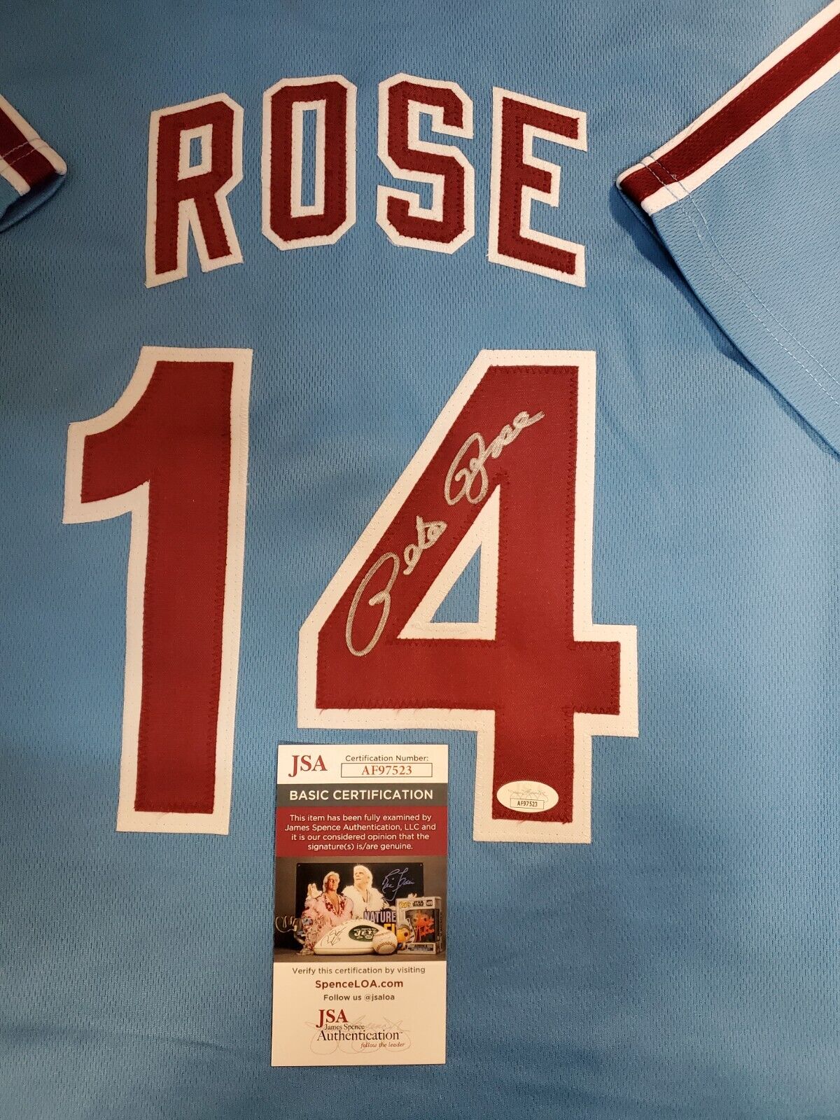 MVP Authentics Philadelphia Phillies Pete Rose Autographed Signed Custom Jersey Jsa Coa 126 sports jersey framing , jersey framing
