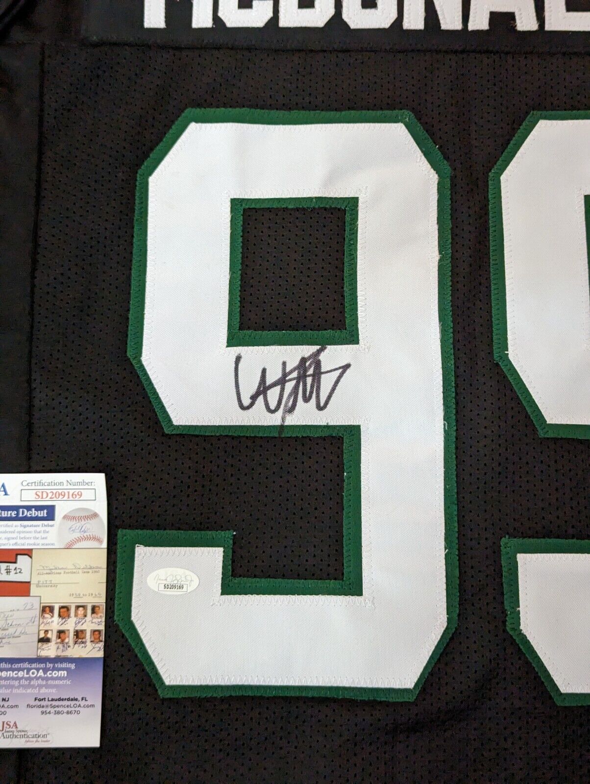 MVP Authentics New York Jets Will Mcdonald Iv Autographed Signed Jersey Jsa Coa 135 sports jersey framing , jersey framing