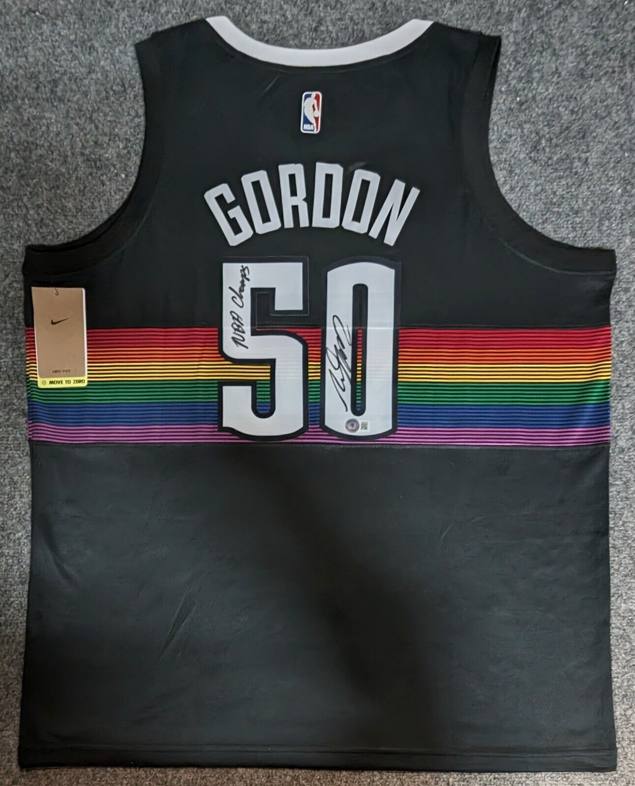 MVP Authentics Denver Nuggets Aaron Gordon Autographed Signed Inscribed Jersey Beckett Holo 337.50 sports jersey framing , jersey framing