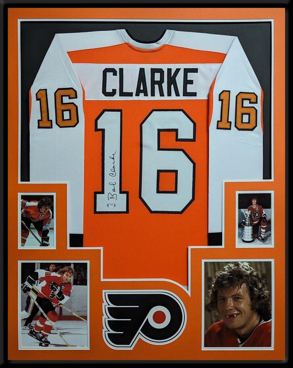 MVP Authentics Framed Philadelphia Flyers Bobby Clarke Autographed Signed Jersey Psa Coa 540 sports jersey framing , jersey framing