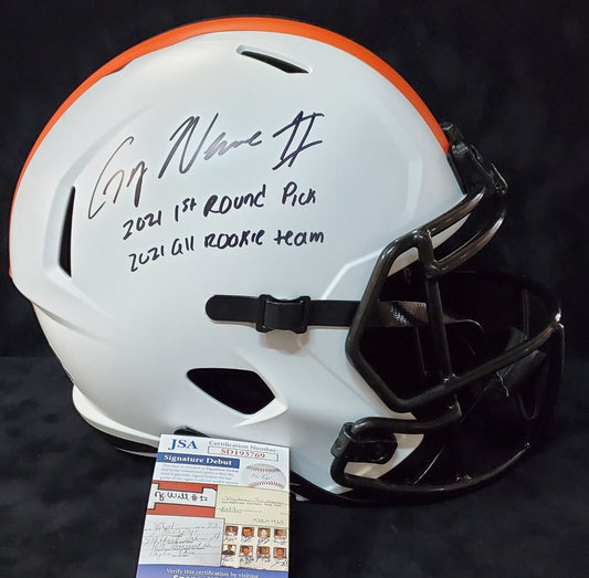 MVP Authentics Cleveland Browns Greg Newsome Ii Signed Full Size Lunar Replica Helmet Jsa Coa 279 sports jersey framing , jersey framing