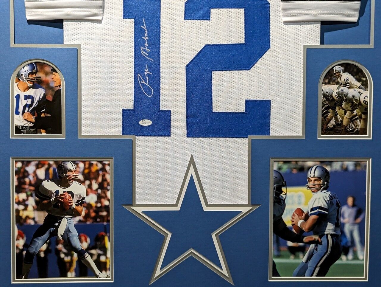 MVP Authentics Framed Dallas Cowboys Roger Staubach Autographed Signed Jersey Jsa Coa 540 sports jersey framing , jersey framing