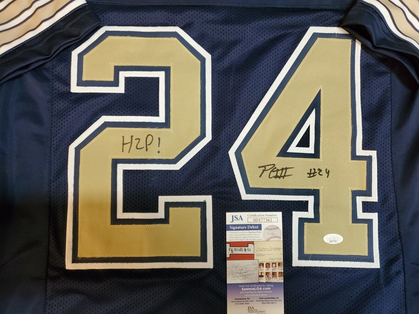 MVP Authentics Pitt Panthers Phil Campbell Iii Signed Inscribed "H2p!" Jersey Jsa Coa 63 sports jersey framing , jersey framing