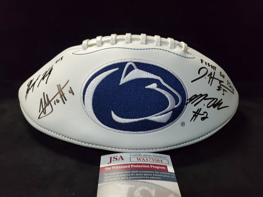 MVP Authentics Psu Logo Ball Marcus Allen Grant Haley Daesean Hamilton Nick Scott Signed Jsa 202.50 sports jersey framing , jersey framing